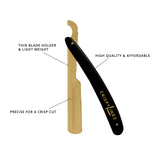 Classic Turkish Razor | Black Handle | Gold Blade Holder