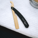 Turkish Razor | Matte Black Handle | Gold Blade Holder