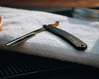 Turkish Razor | Matte Black Handle | Gold Blade Holder