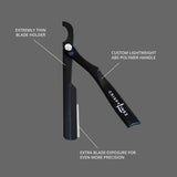 Exposed Blade Turkish Razor | Black Handle | Black Blade Holder